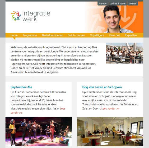 Impressie van de Integratiewerk website.